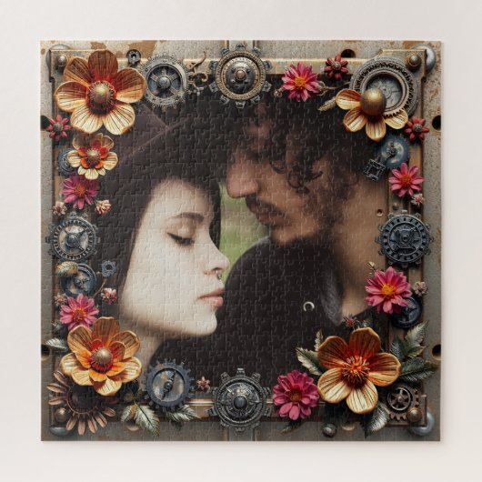 Puzzle Steampunk Romantic Photo Personalized (Vertical)