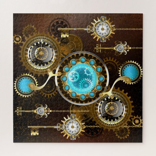 Puzzle Steampunk Rusty Background (Horizontal)