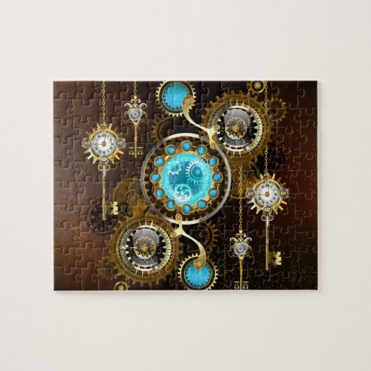 Puzzle Steampunk Rusty Background (Horizontal)