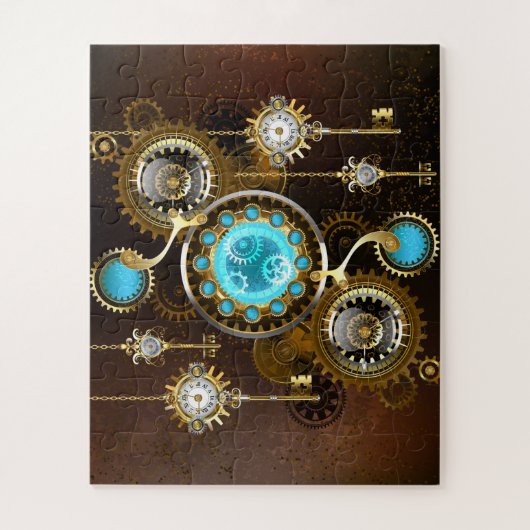 Puzzle Steampunk Rusty Background (Vertical)