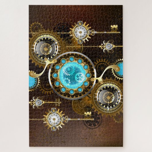 Puzzle Steampunk Rusty Background (Vertical)