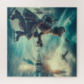 Puzzle Steampunk Victorian Fantasy Winter Messenger (Horizontal)