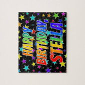 Puzzle "STELLA" Prénom, Amusant "HEUREUX ANNIVERSAIRE" (Vertical)