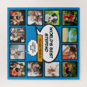 Puzzle Stepfather, Stepdad 12 Photo Comic Book Fun Blue (Horizontal)