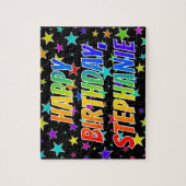 Puzzle "STEPHANIE" First Name, Fun "HAPPY BIRTHDAY" (Vertical)