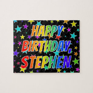 Puzzle "STEPHEN" Prénom, amusant "HEUREUX ANNIVERSAIRE"