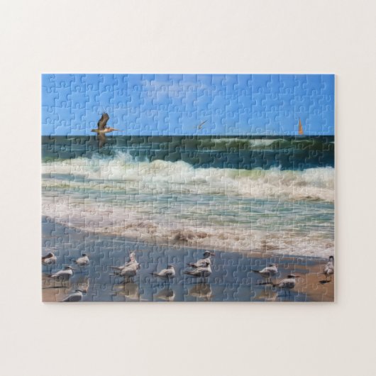 Puzzle Sternes royales à la plage (Horizontal)