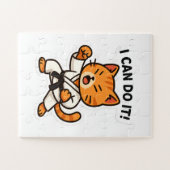 Puzzle Sticker Karate Cat (Horizontal)