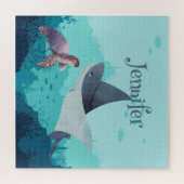 Puzzle Stingray personnalisé et tortue sous la mer (Horizontal)