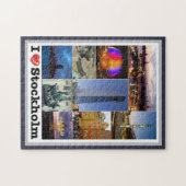 Puzzle Stockholm - Suède - I Love - (Horizontal)