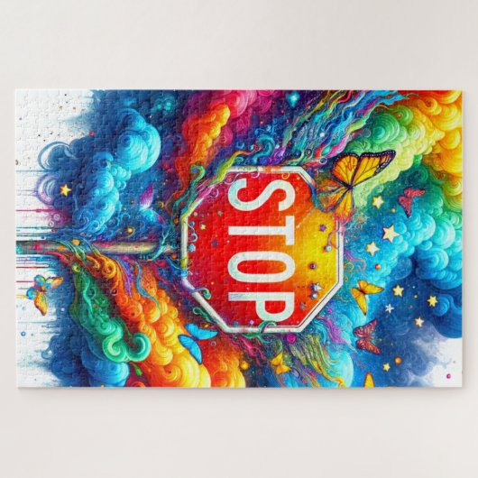 Puzzle Stop Sign (Horizontal)