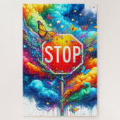 Puzzle Stop Sign (Vertical)
