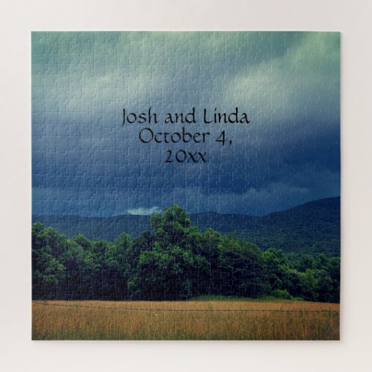 Puzzle Stormy Smoky Mountains Cades Cove Mariage Napkins (Vertical)