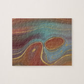 Puzzle Strata automne | Terra Cotta Turquoise et Gold Aga (Horizontal)