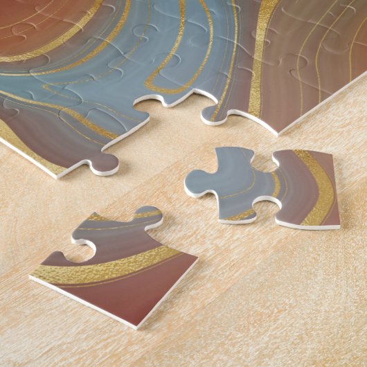 Puzzle Strata automne | Terra Cotta Turquoise et Gold Aga (Côté)