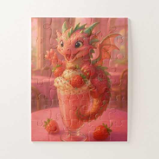 Puzzle Strawberry milkshake dragon (Vertical)