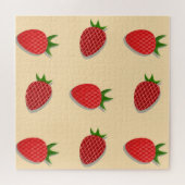 Puzzle Strawberry pattern for fruit summertime good vibes (Horizontal)