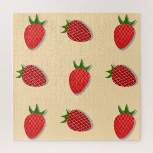 Puzzle Strawberry pattern for fruit summertime good vibes