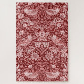 Puzzle Strawberry Thief Maroon, William Morris (Vertical)