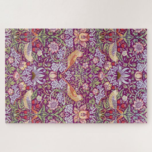 Puzzle Strawberry Thief Red, William Morris (Horizontal)