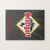 Puzzle Stuttgart City Allemagne Rétro Skyline Vintage (Horizontal)