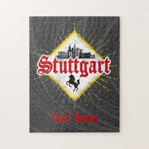Puzzle Stuttgart City Allemagne Rétro Skyline Vintage