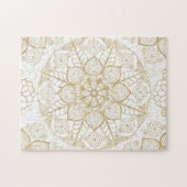 Puzzle Style Boho Blanc Or Mandala Floral (Horizontal)