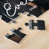 Puzzle Style Couple Photo Script Typographie Collage (Côté)