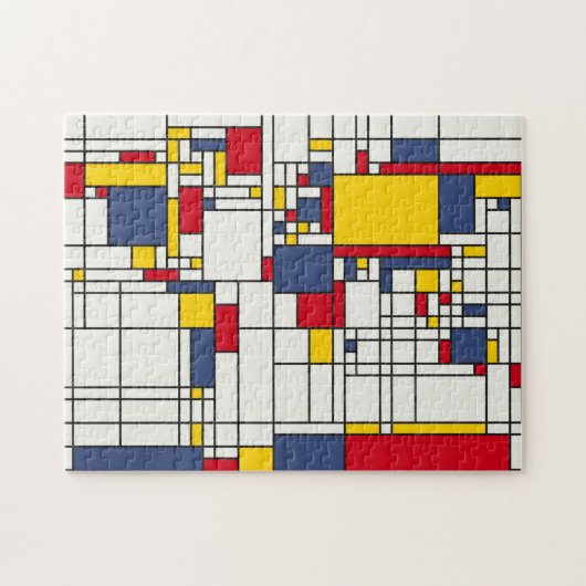 Puzzle Style de Mondrian d'abrégé sur carte du monde (Horizontal)