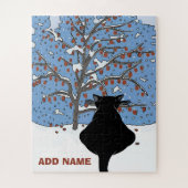 Puzzle Style de Noël du chat noir (Vertical)