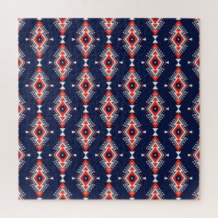 Puzzle Style ethnique, motif sans couture géométrique.