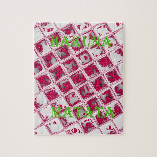 Puzzle Style Hakuna Matata Rouge (Vertical)