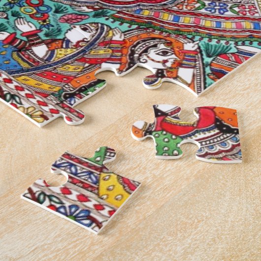 PUZZLE STYLE INDIEN ANTIQUE D'ART DE RADHA-KRISHNA (Côté)