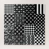 Puzzle Style minimaliste Motif mixte noir blanc (Horizontal)
