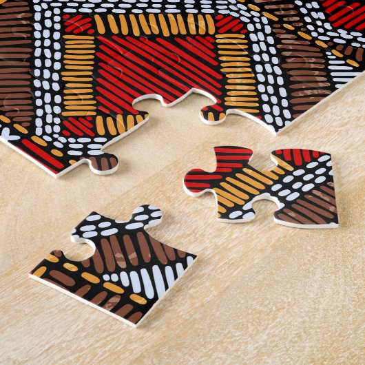 Puzzle Style Patchwork Impression ethnique brodée (Côté)