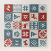 Puzzle Style Patchwork : Motif ornemental de Noël (Horizontal)