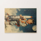 Puzzle Style rétro astronaute garçon (Horizontal)