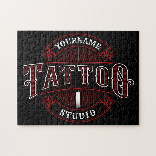 Puzzle Style traditionnel AJOUTER LE NOM Tattoo Studio Sh (Horizontal)