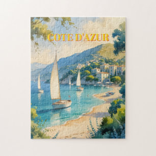 Puzzle Style vintage Côte d'Azur Voyage en France