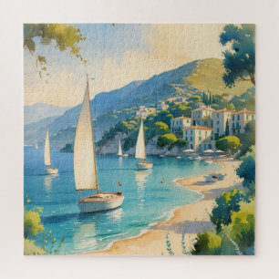 Puzzle Style vintage Côte d'Azur Voyage en France