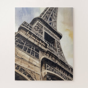 Puzzle Style vintage Gros plan Tour Eiffel Paris Travel