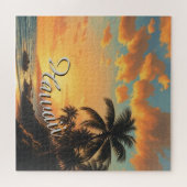 Puzzle Style vintage Hawaii Travel Coast Sea Sunset (Horizontal)