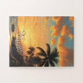 Puzzle Style vintage Hawaii Travel Coast Sea Sunset (Horizontal)