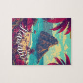 Puzzle Style vintage Hawaiian Travel Honolulu Mid-Pacific (Horizontal)