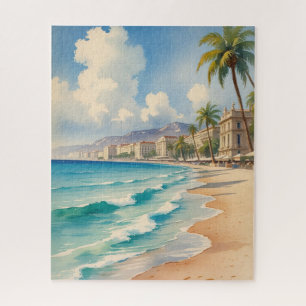 Puzzle Style vintage Monte Carlo Beach Travel