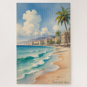 Puzzle Style vintage Monte Carlo Beach Travel