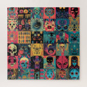 Puzzle Stylised Patchwork of Skulls & Heads (Vertical)