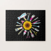 Puzzle Styliste Barber Tools Floral (Horizontal)