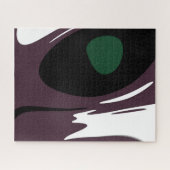 Puzzle Submersion : Noir Abstrait, Blanc, Violet & Vert (Horizontal)