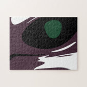 Puzzle Submersion : Noir Abstrait, Blanc, Violet & Vert (Horizontal)